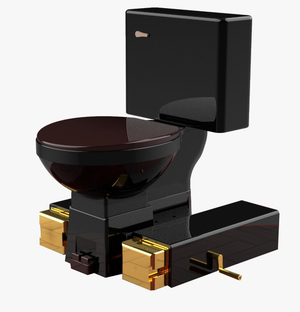 MANUAL PEDESTAL TOILET(GOLD)